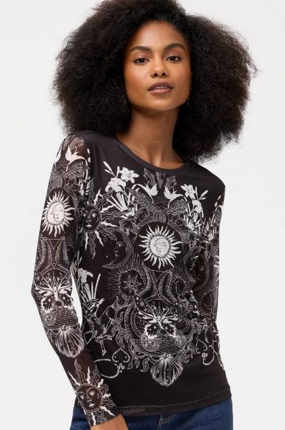 Natalie Long Sleeve Mesh Tee - Krysallis
