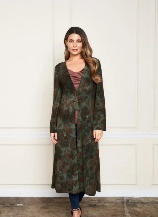 Flocked Kimono - Paisley