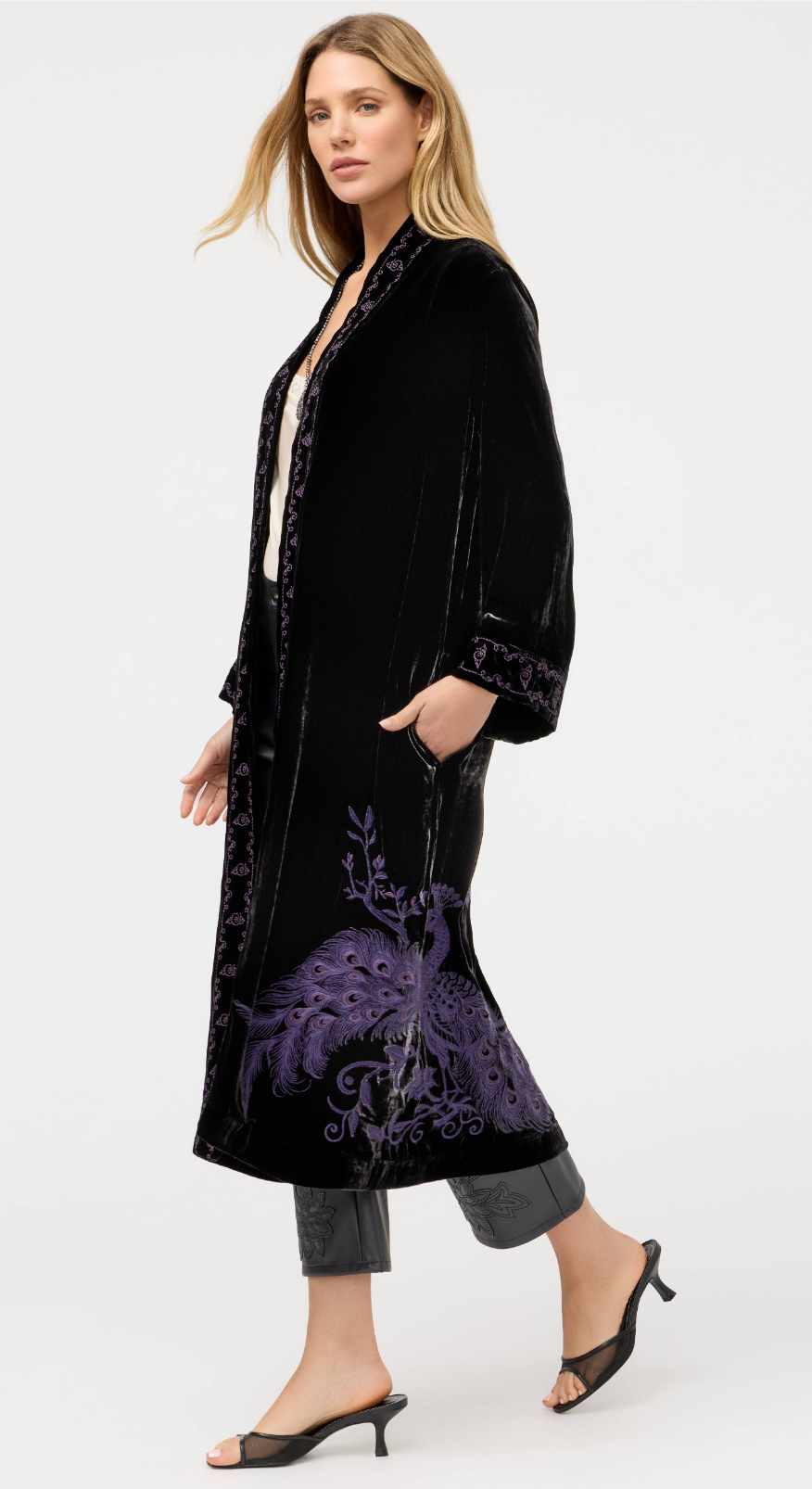 Velvet Kimono Coat - Molly