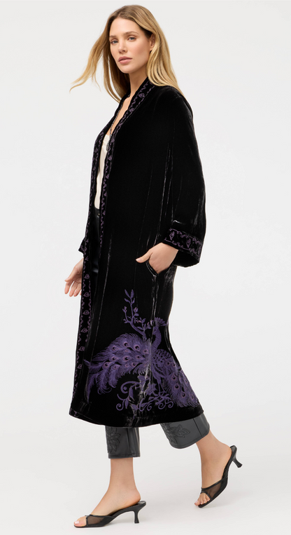 Velvet Kimono Coat - Molly