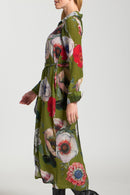 Half Placket Maxi Dress - Poppy Fields