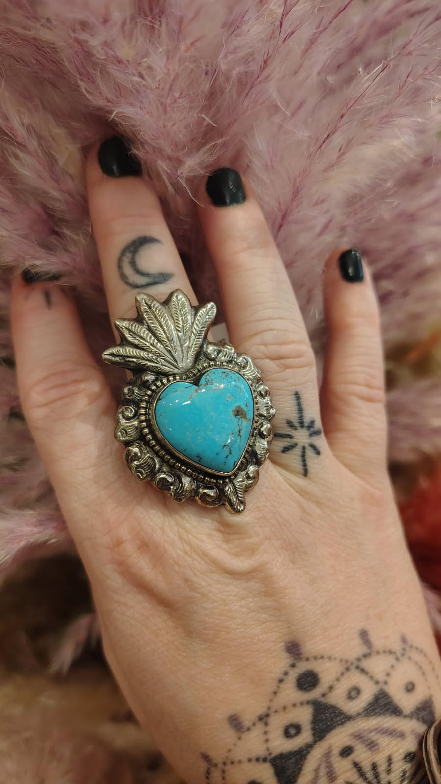 Turquoise Sacred Heart Ring