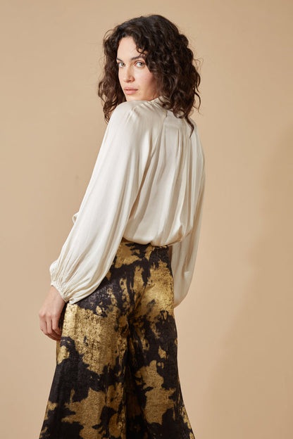 Loretta Flare Trousers - Black & Gold