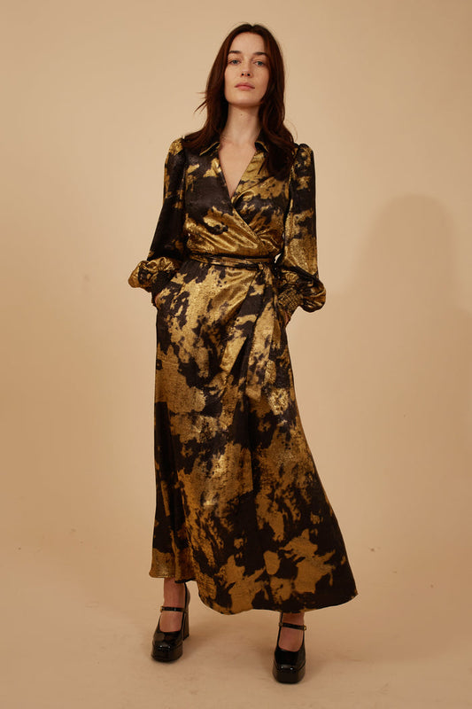 Loretta Dress - Black & Gold