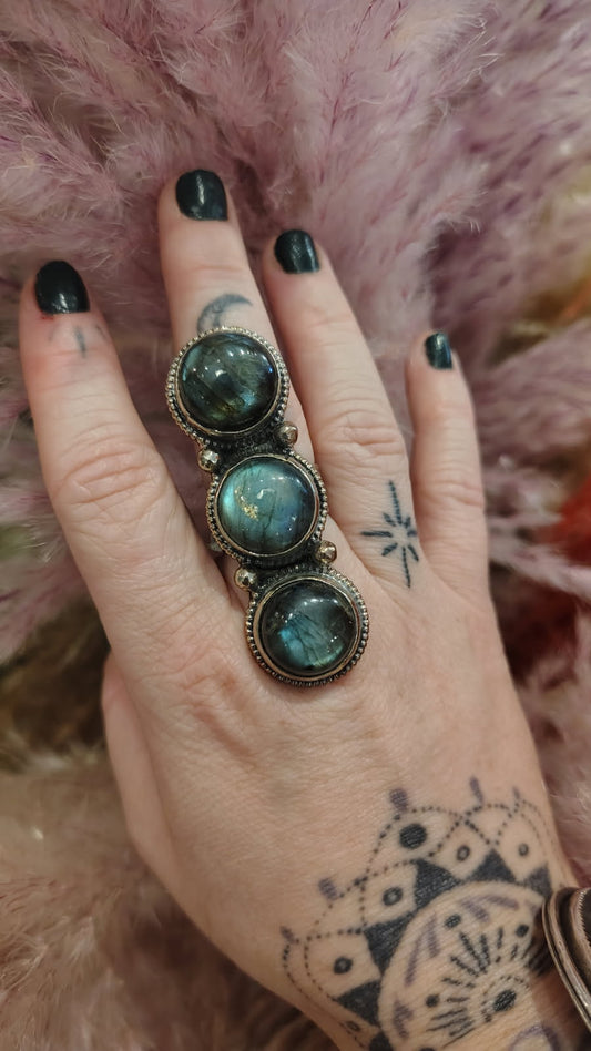 Stacked Labradorite Ring