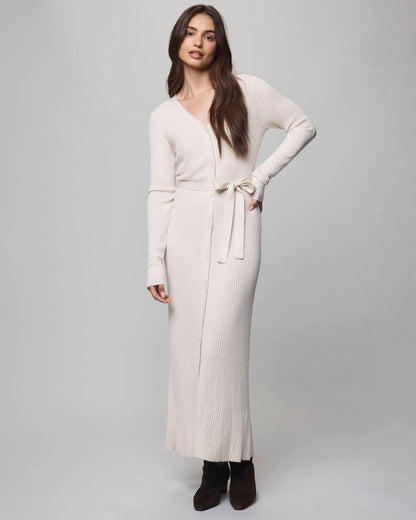 Georgie Button Down Dress - Pale Oak Heather