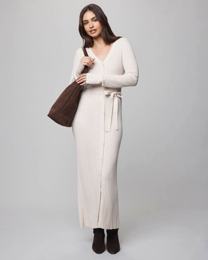 Georgie Button Down Dress - Pale Oak Heather