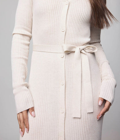 Georgie Button Down Dress - Pale Oak Heather