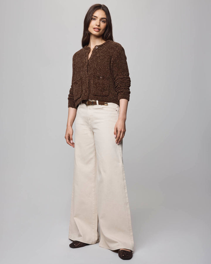Andrea Crop Cardigan - Cedar Brown