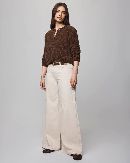Andrea Crop Cardigan - Cedar Brown