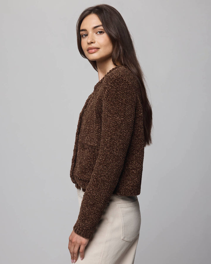 Andrea Crop Cardigan - Cedar Brown