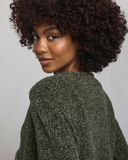 Andrea Crop Cardigan - Green Spruce