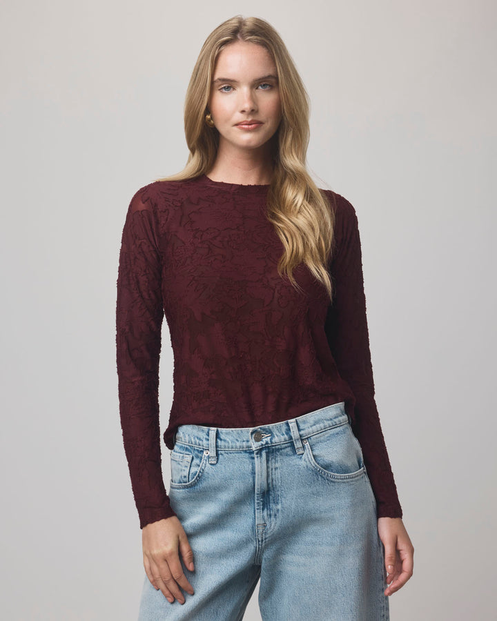 Cecelia Floral Tee - Rosewood