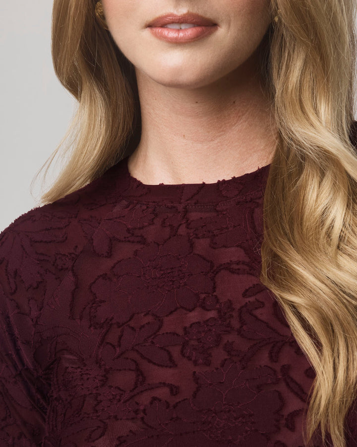 Cecelia Floral Tee - Rosewood