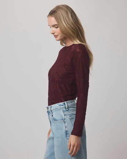 Cecelia Floral Tee - Rosewood