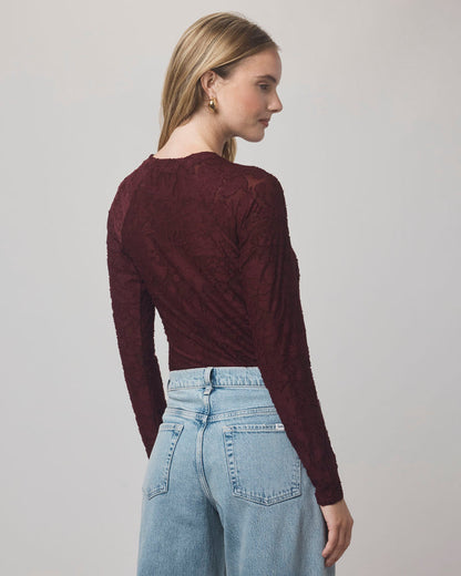 Cecelia Floral Tee - Rosewood