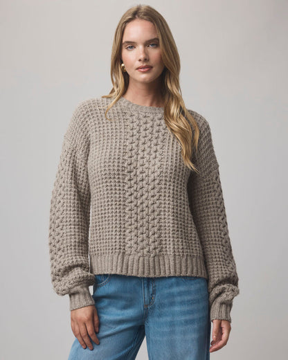 Celeste Cable Knit Sweater - Light Cedar Heather
