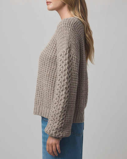 Celeste Cable Knit Sweater - Light Cedar Heather