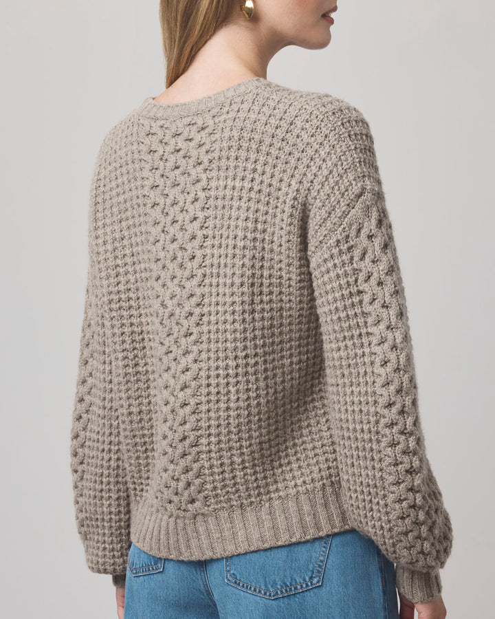 Celeste Cable Knit Sweater - Light Cedar Heather