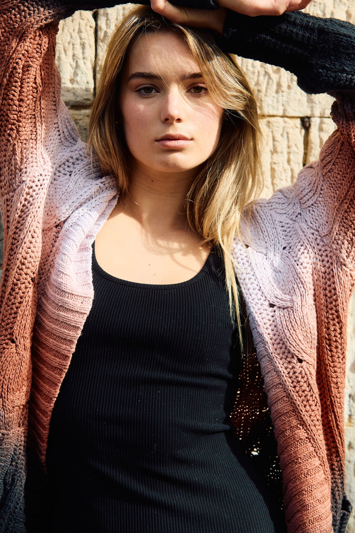 Jimmy Cable Cardi - Antique Violet Ombre