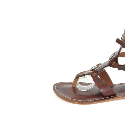 Arete Dark Brown Leather Sandals