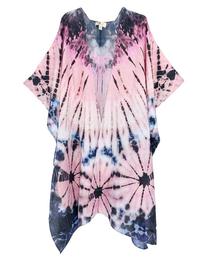 Pink-Multi Tie-Dye Kimono