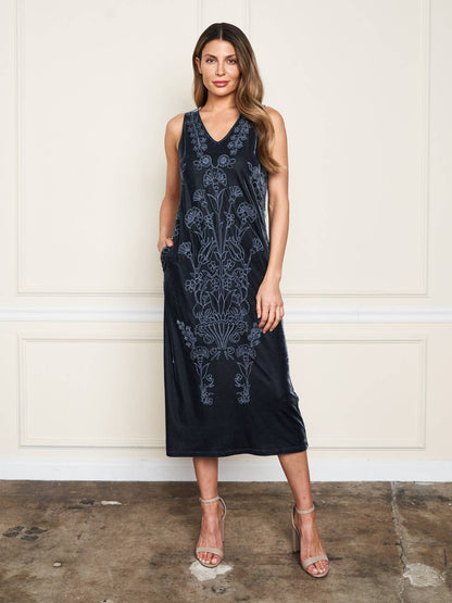 Velvet Tank Dress - Seaweed