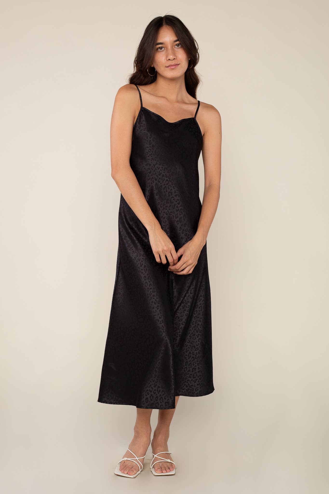 Jasmine Jacquard Dress - Plus Size: X-Large / Black - La De Da