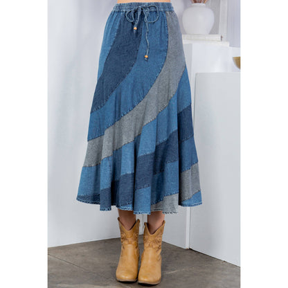 Denim Magic Mid-Length Skirt - Blue
