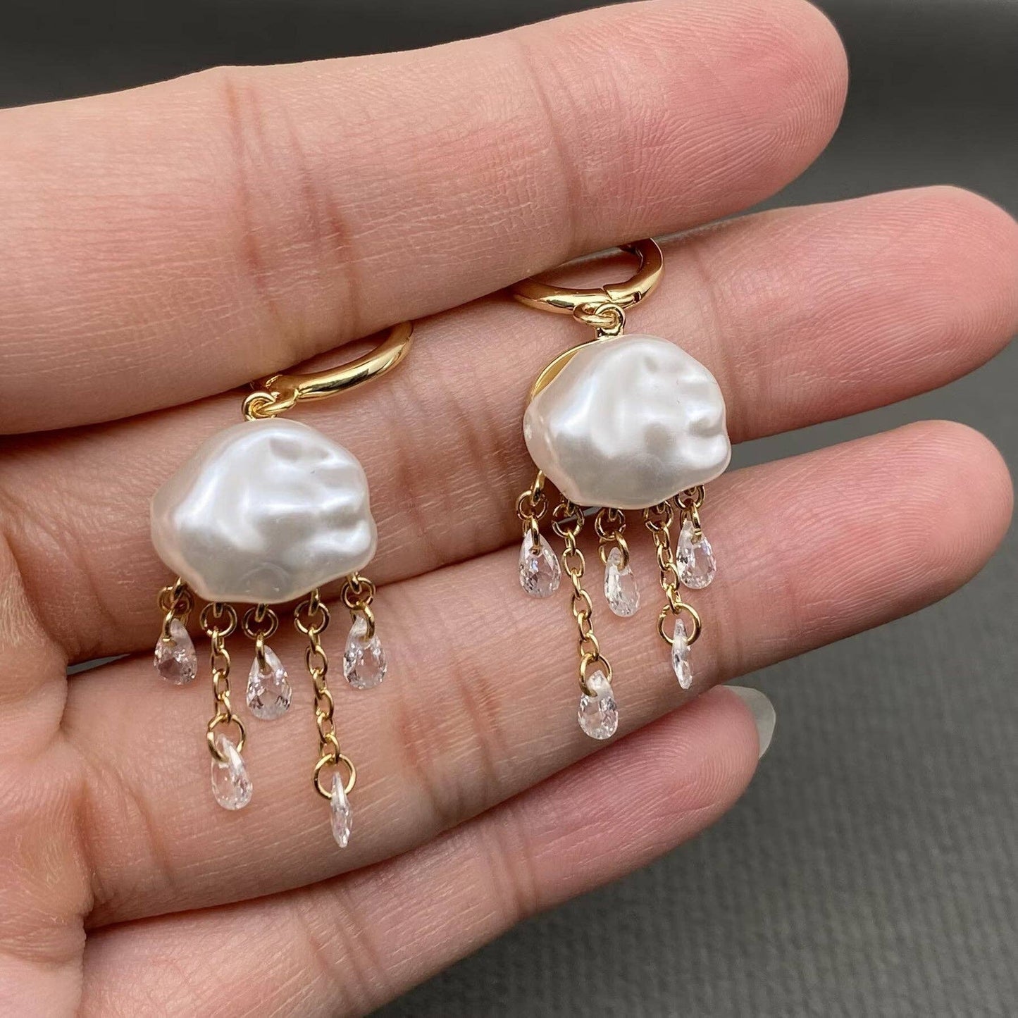 Jellyfish Charm Huggie Earrings