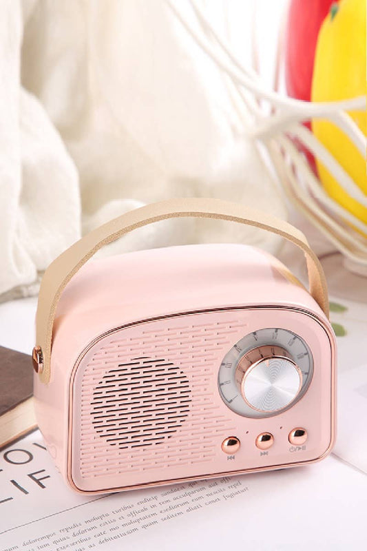 Mini Retro Fm Radio & Bluetooth Multifunction Speak - PINK