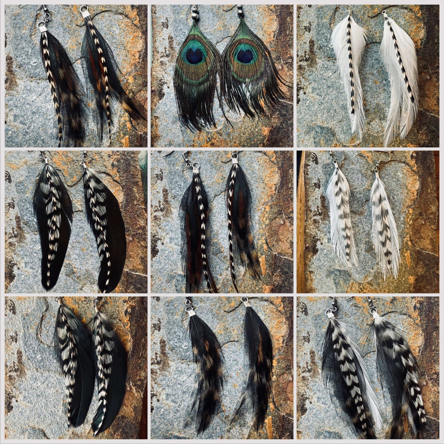 Raven Trail Feather Earrings - Western Rustic Earrings