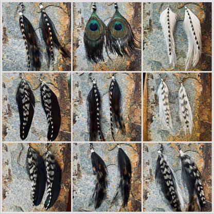 Raven Trail Feather Earrings - Western Rustic Earrings