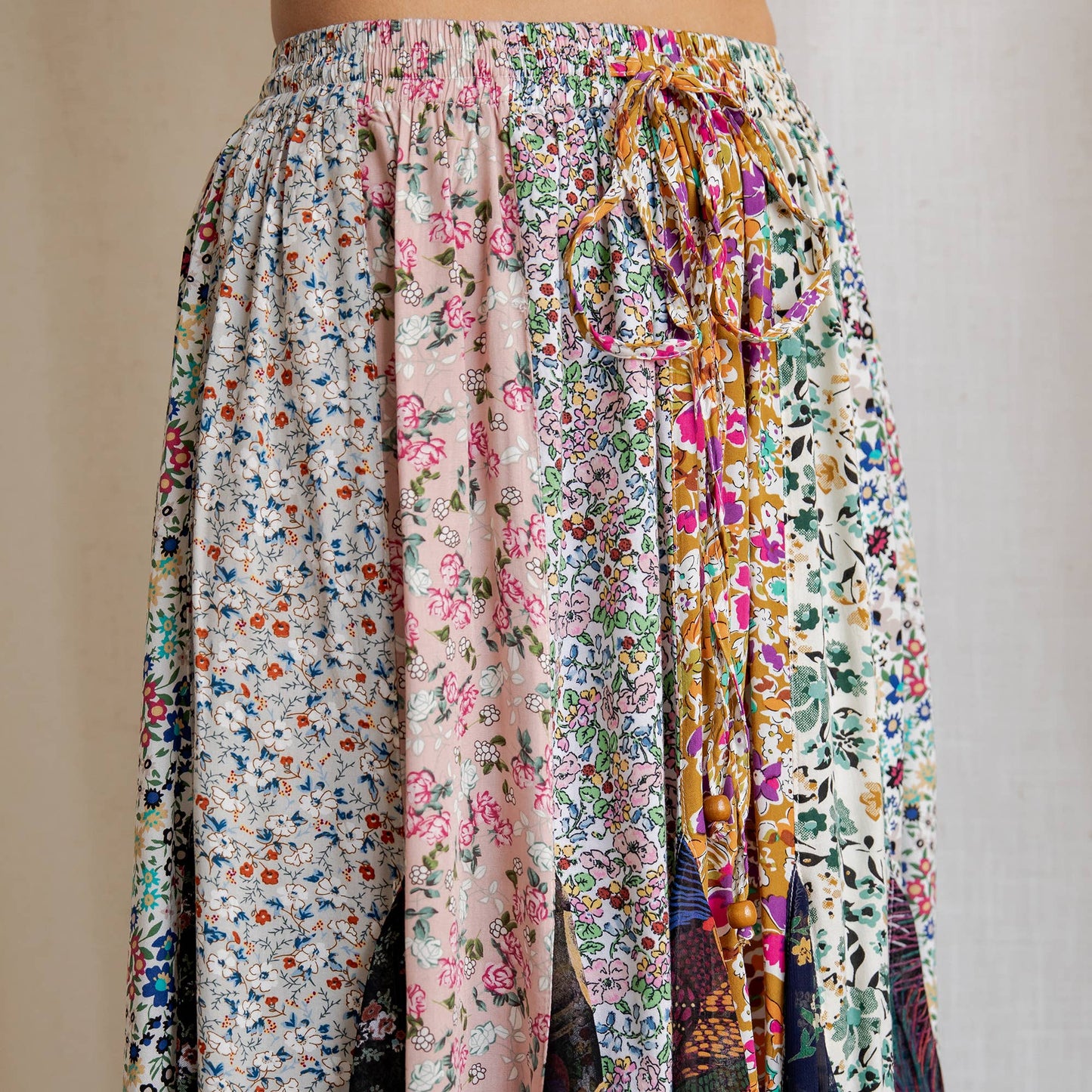 Curve Bohemian Handkerchief Maxi Skirt - Patchwork