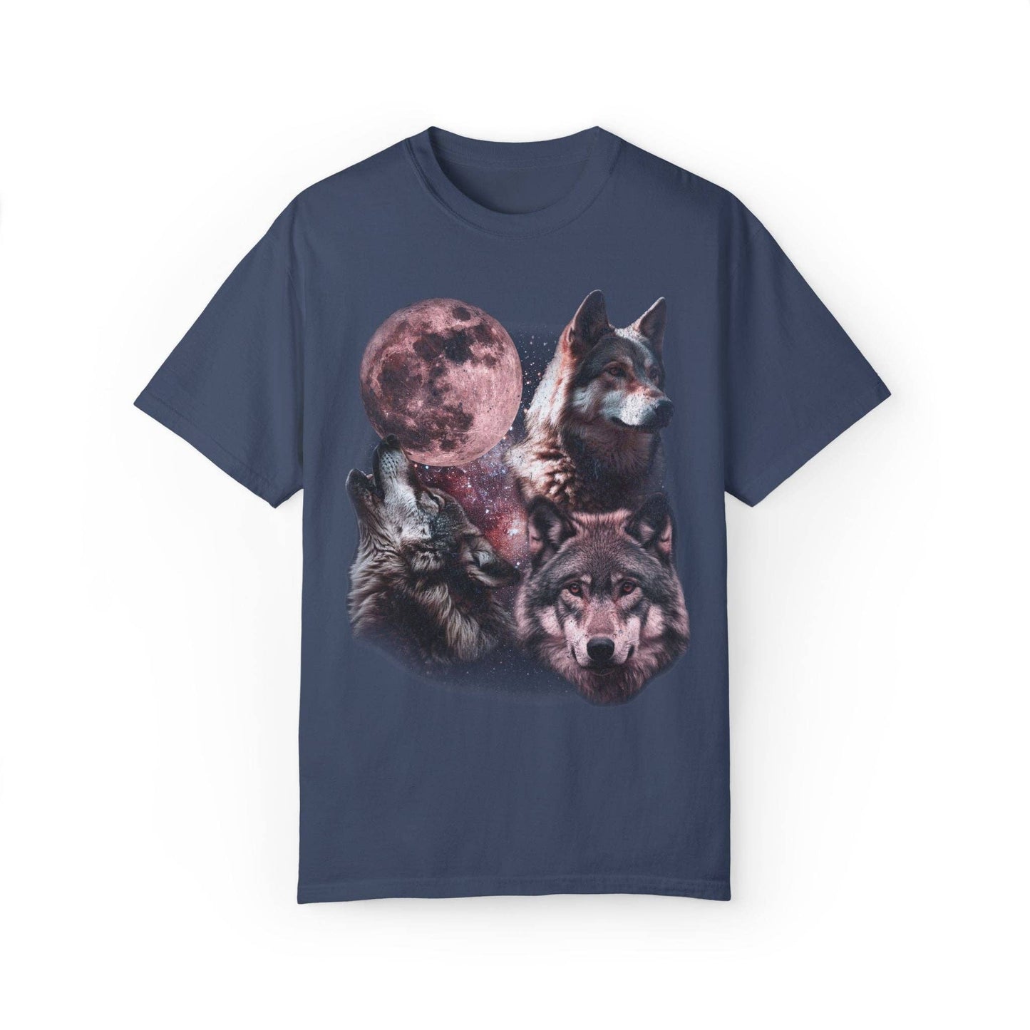 Retro Wolves and The Moon Vintage Graphic Tee
