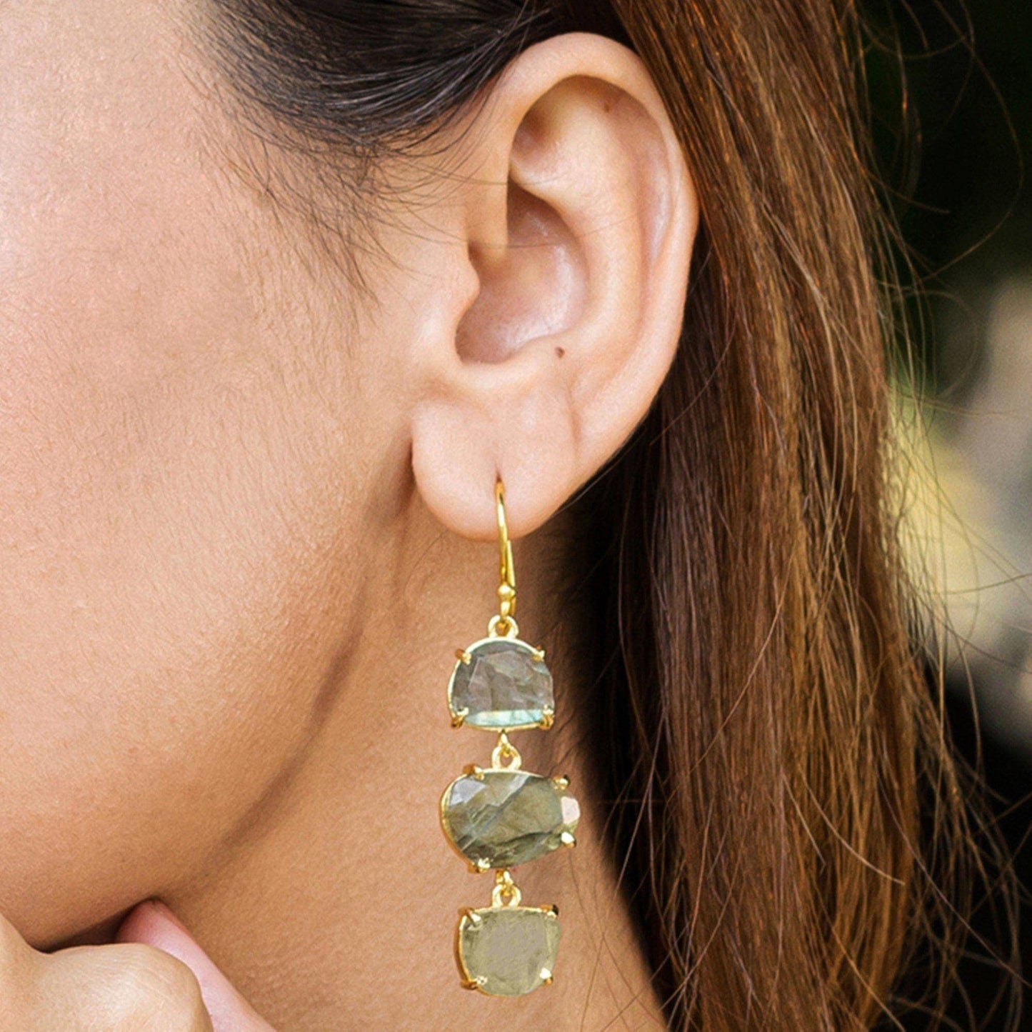 Long Triple Drop Earrings