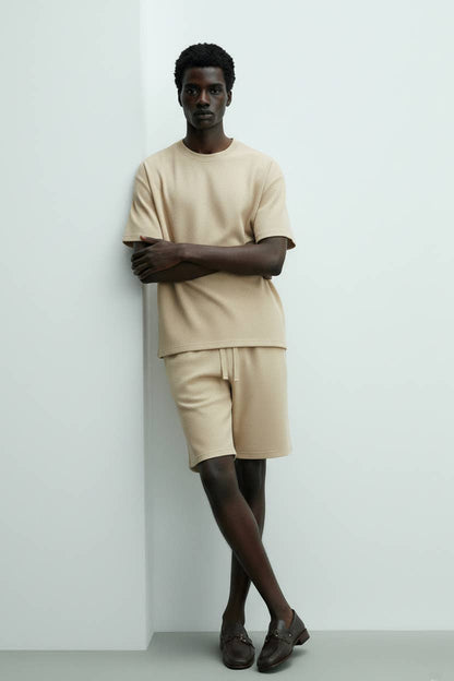 Men's Short Sleeve Textured T-Shirt - Khaki