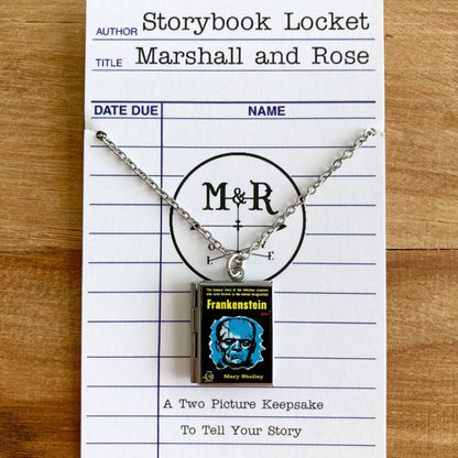Book Locket Frankenstein  - Stainless Steel