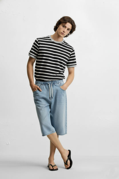 Hawks Bay Men's Stripe T-Shirt - GREY