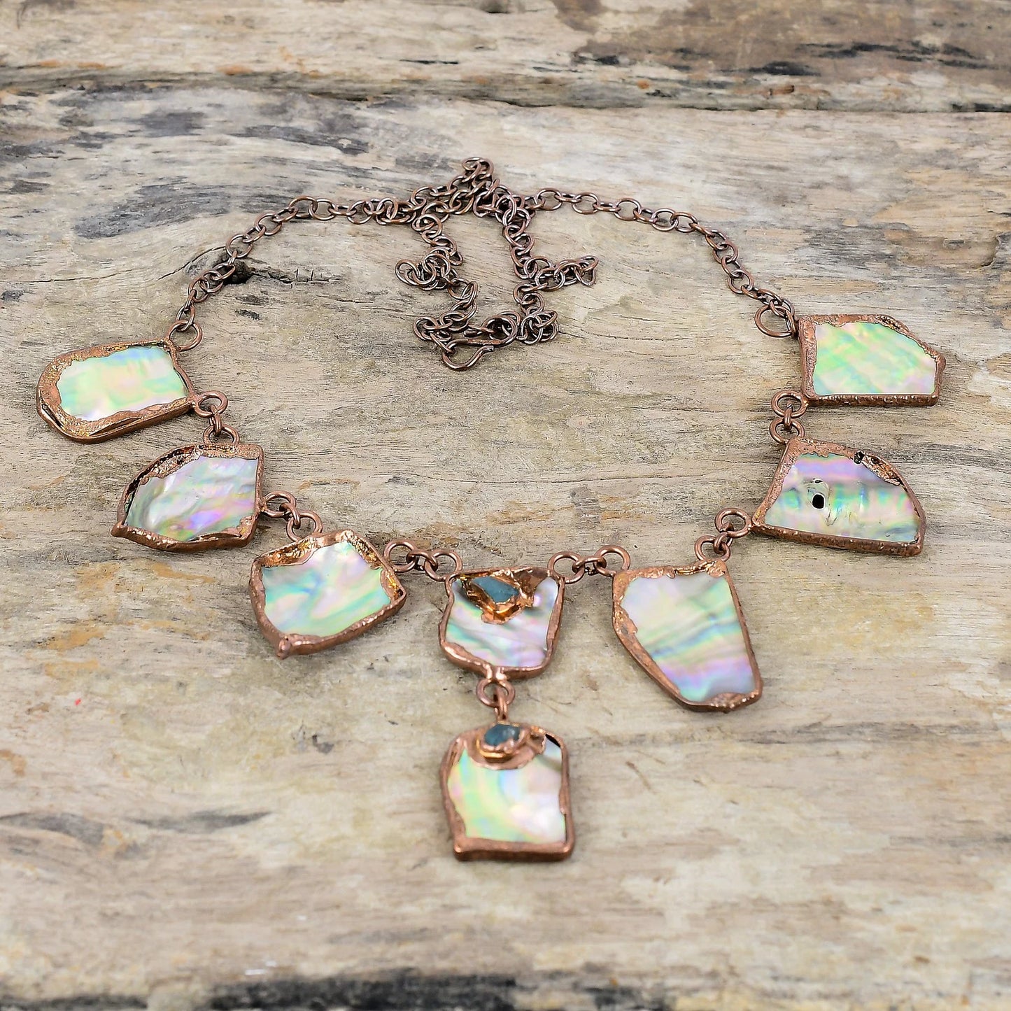 Abalone Shell  Raw Necklace