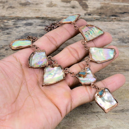Abalone Shell  Raw Necklace
