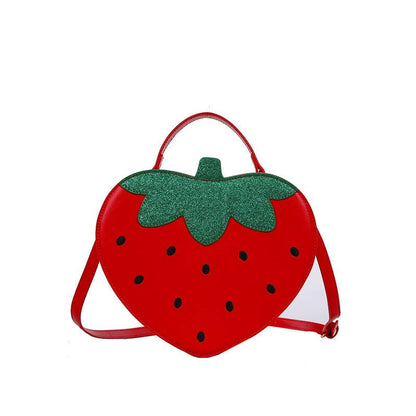 Cute strawberry crossbody bag fruit handbag - Red
