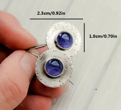 Purple Gem Retro Drop Earrings