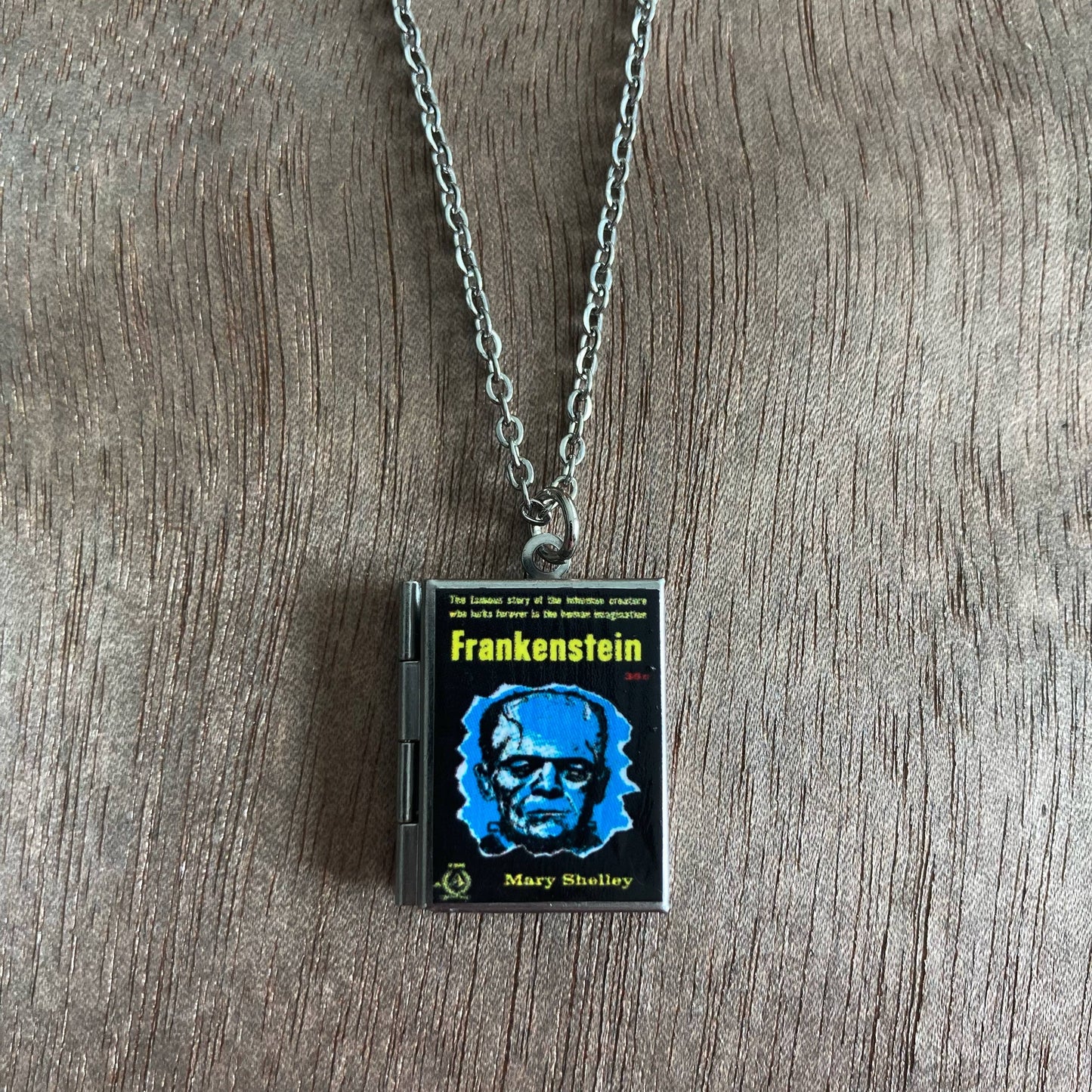 Book Locket Frankenstein  - Stainless Steel