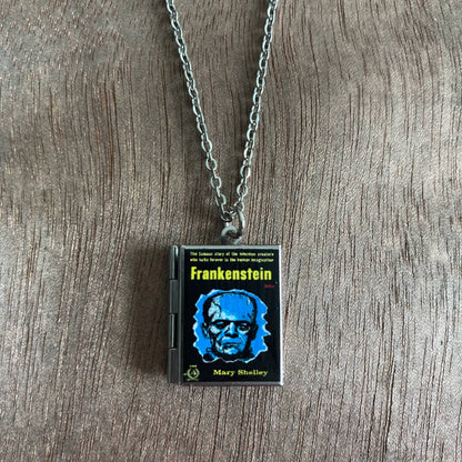 Book Locket Frankenstein  - Stainless Steel