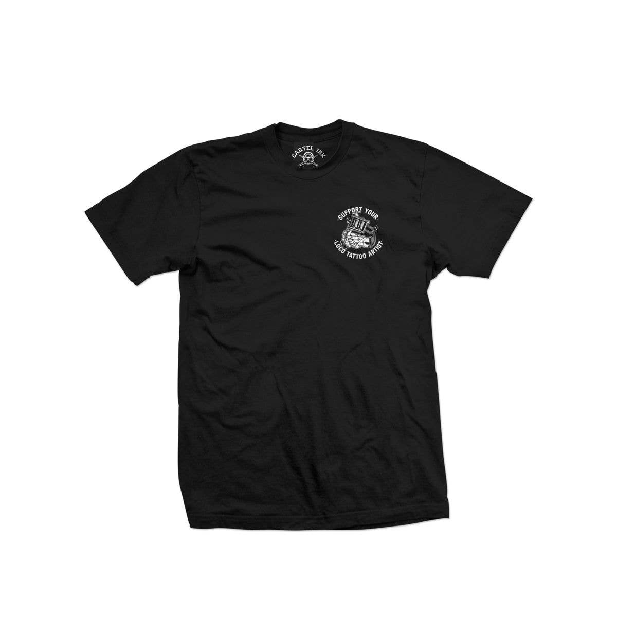 5670-BLACK WHITE | Support Your Loco Tattoo Artist - Black White / 2X