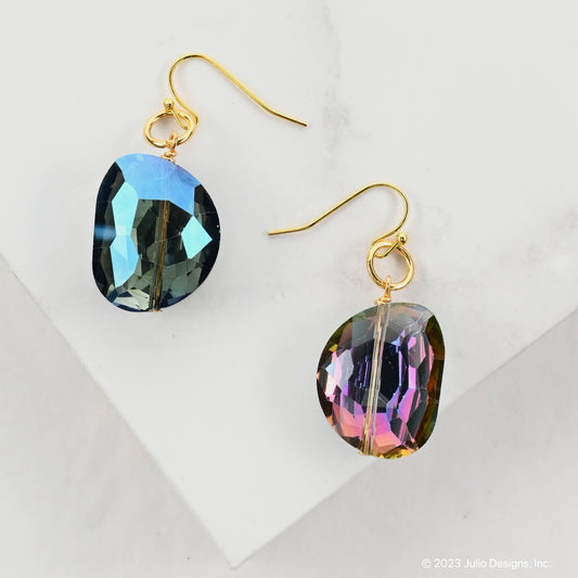 Faceted Crystal Nugget Earring