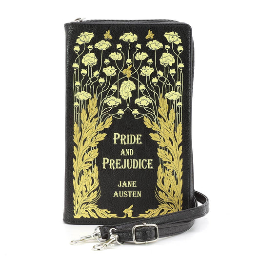 Pride and Prejudice Floral Book Clutch/Crossbody Bag