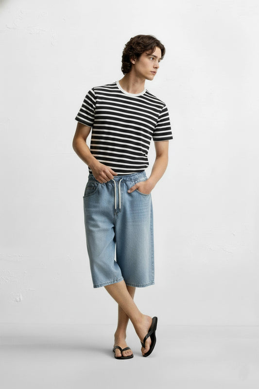 Hawks Bay Men's Stripe T-Shirt - Black