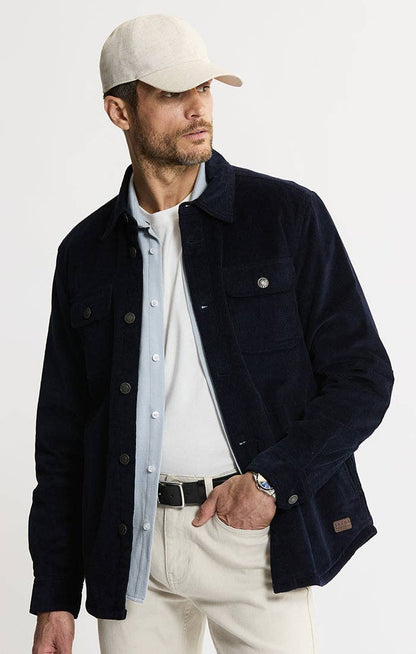 Concord Sherpa Lined Corduroy Shirt Jacket - Dark Navy